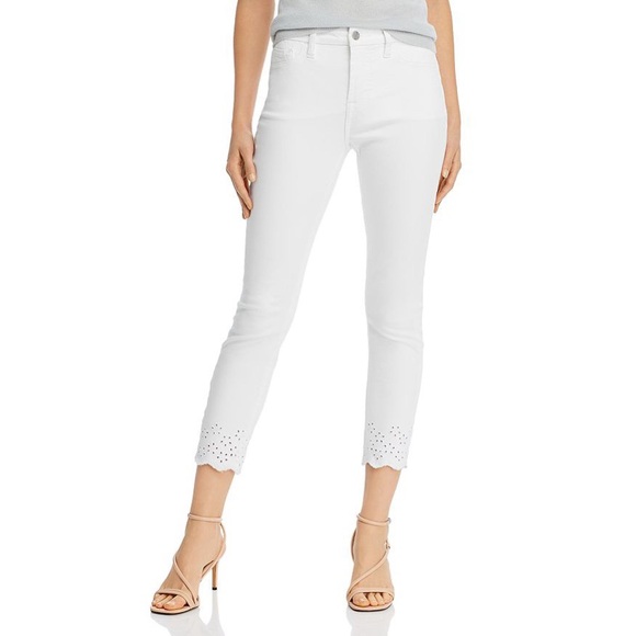 7 For All Mankind Denim - Jen7 by 7 For All Mankind NWT Eyelet-Hem Skinny Ankle Jeans in White
